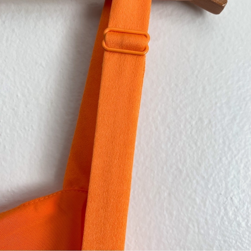 Skies Are Blue Curvy Orange Cami Split Satin Midi Dress 90’s Wedding Formal 3X - Picture 10 of 11